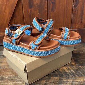 Brown and Blue Project Cloud Platform Sandals